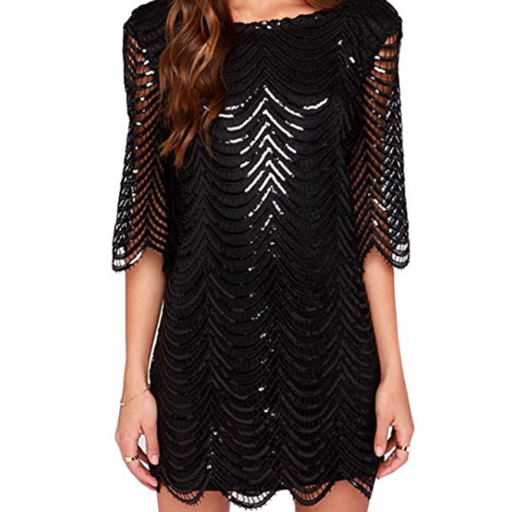 Black sequin dress
